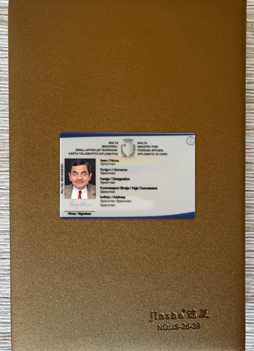 Blank Malta diplomatic ID card photolook example